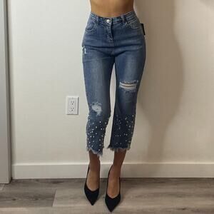 Capri Jeans with Pearls